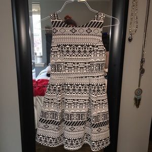 Black and white print dress