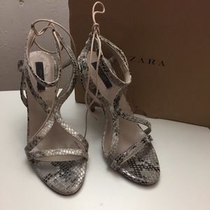 Zara snake skin heels