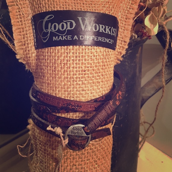 Good Works leather wrap bracelet