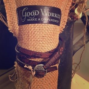 Good Works leather wrap bracelet