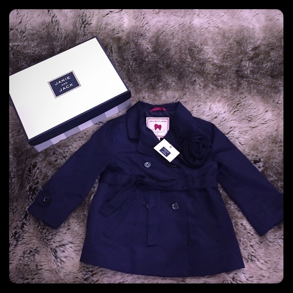 Janie and Jack navy bonjour coat