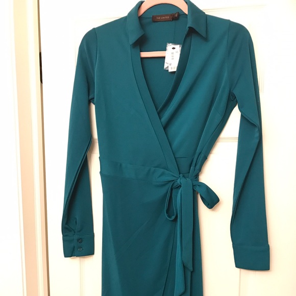 The Limited Emerald Green Wrap Dress