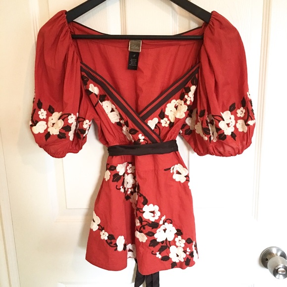 Anthropologie Lithe Embroidered Blouse