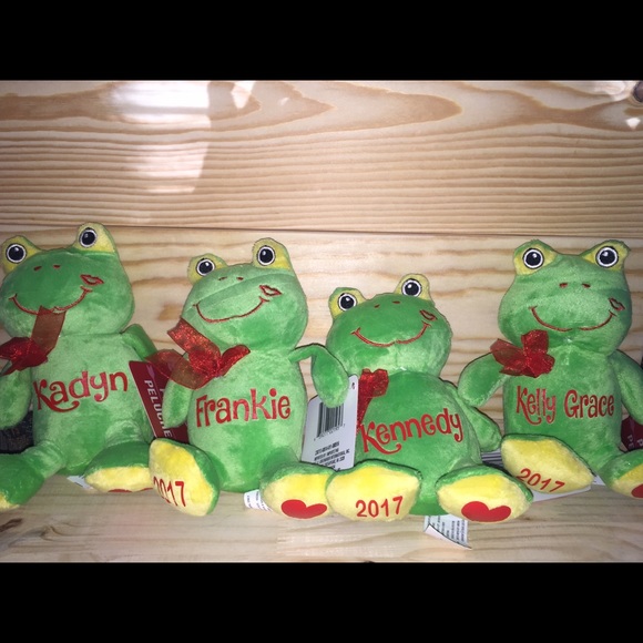 6 inch plush frog or puppy with personalized name