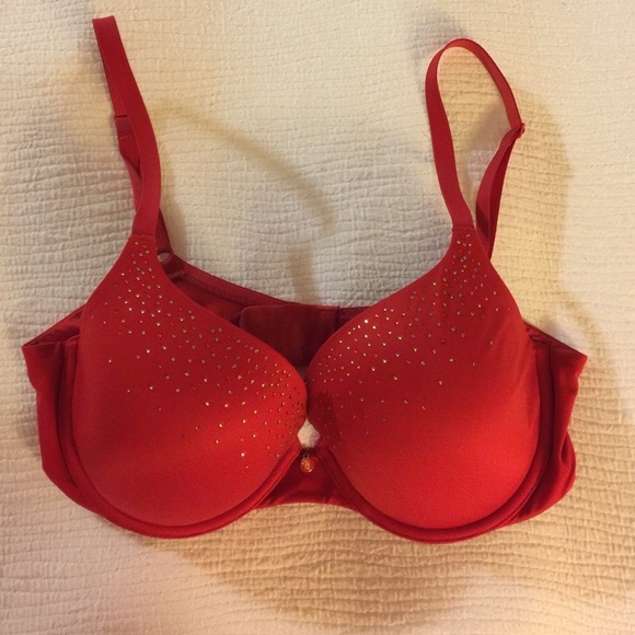 Victoria's Secret Lined Demi Red Bra 34D