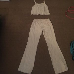Matching beach set - crop tank and drawstring pant