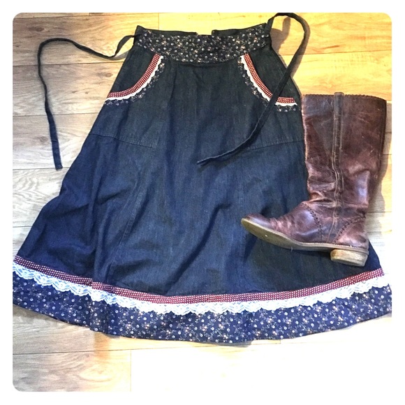 Original 1970's gunnies denim skirt