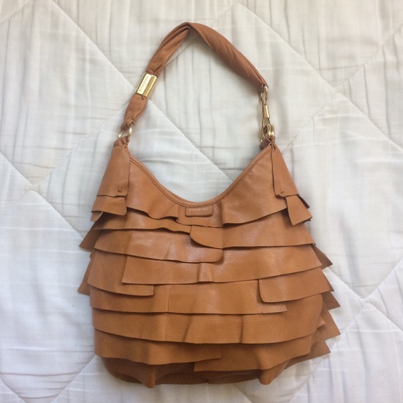 Yves Saint Laurent YSL tan leather hobo bag