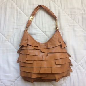 Yves Saint Laurent YSL tan leather hobo bag