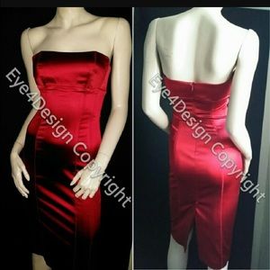 Bebe Satin Bodycon Midi Dress