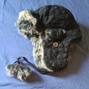 Quilted Hearts Trapper Hat w/ Pom-Poms