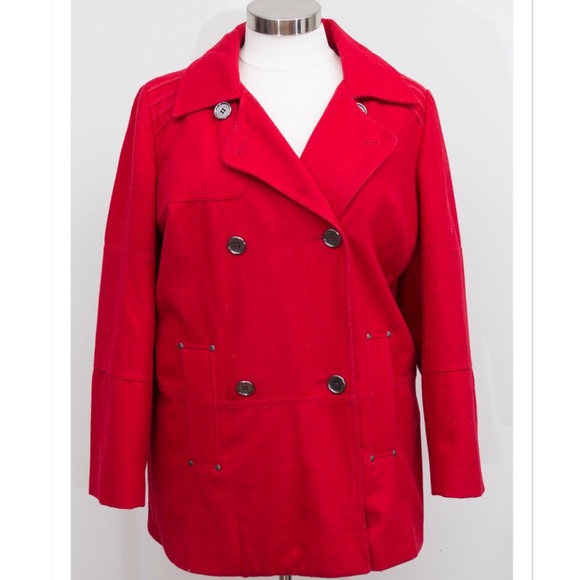 DKNY Red Peacoat - Size 20