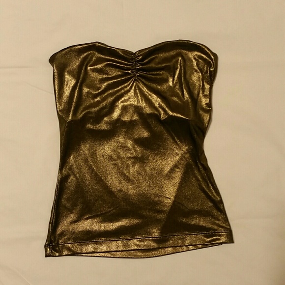 NWOT H&M shiny gold tube top, sizes 2 & 4