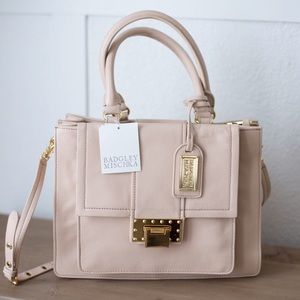 NWT Badgley Mischka LEATHER SATCHEL