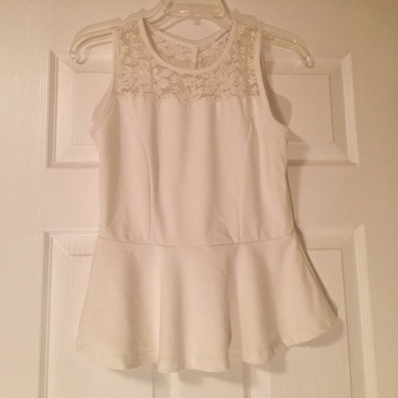 White, lacy peplum top