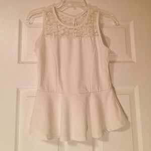 White, lacy peplum top