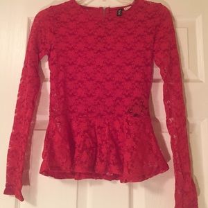 Red lace top