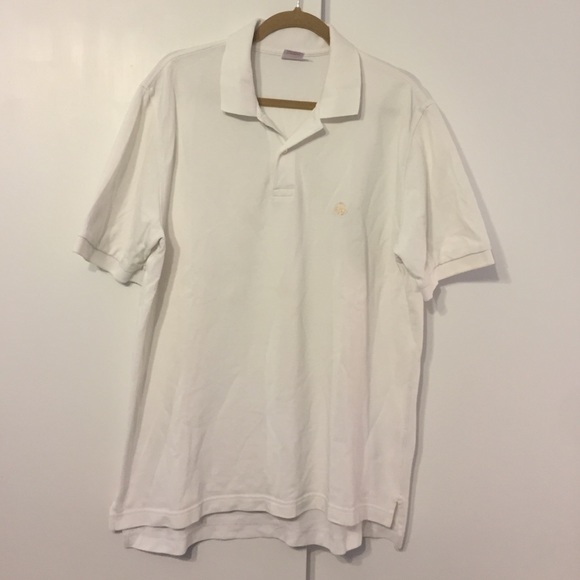 Brooks brothers white mens polo large