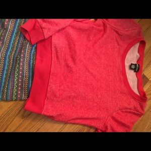 Coral cropped sweater top