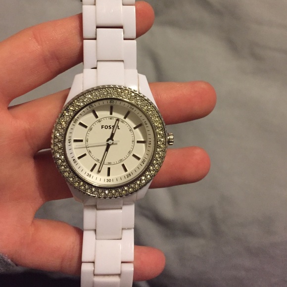 White fossil watch