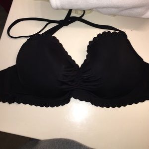 victoria secret black scalloped bikini top!