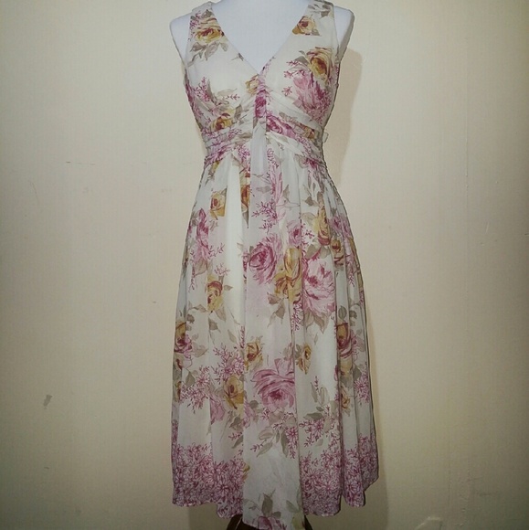 Dress Barn V-Neck Floral Romantic Dress