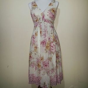 Dress Barn V-Neck Floral Romantic Dress