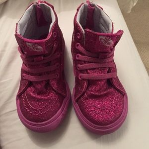 Vans toddler glitter hi tops 5.5 toddler pink
