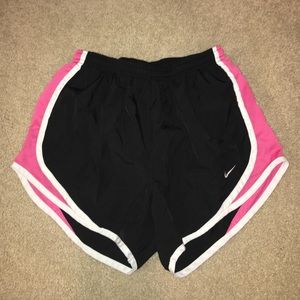 Black, Pink and White Nike Dri Fit Shorts