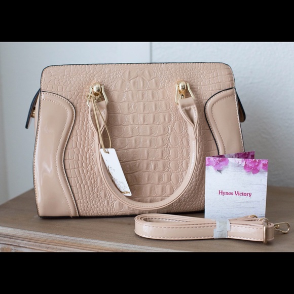 Hynes Victory Crocodile Pattern Top Handle Handbag