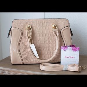 Hynes Victory Crocodile Pattern Top Handle Handbag
