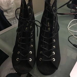 Lola Shoetique Black Lace Up Heels