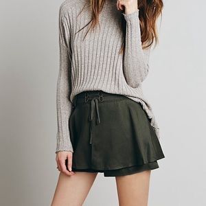 Free People Mountaineer Skort Army Green Print