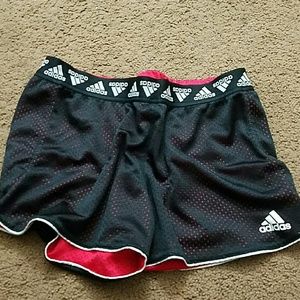 Reversible Adidas Jersey Shorts red and black