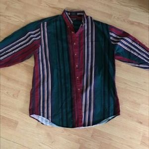 Botton down men's striped shirt large