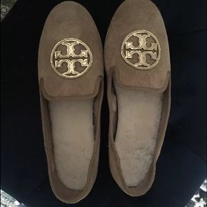 New TORY BURCH BILLY LOAFERS FLATS CAMEL SUEDE  10