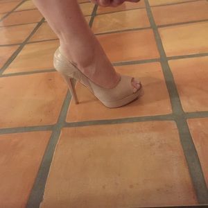 Marco santi peep toe nude pumps