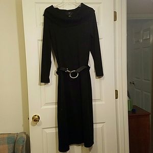Long black sweater dress