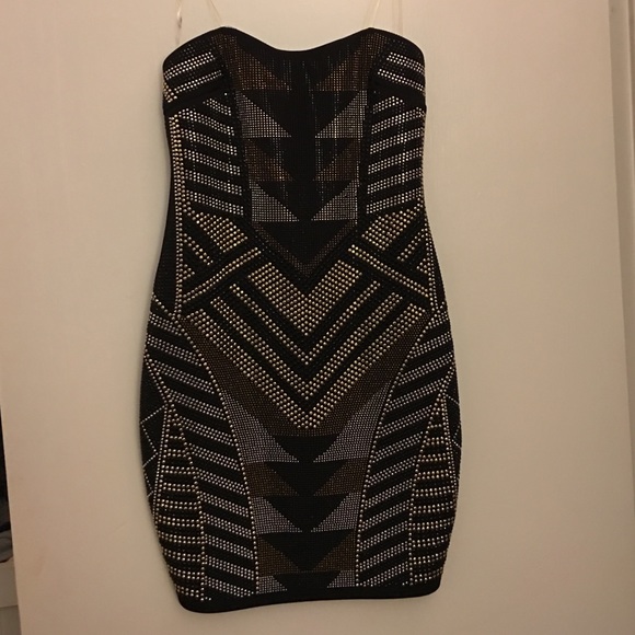 Black strapless dress