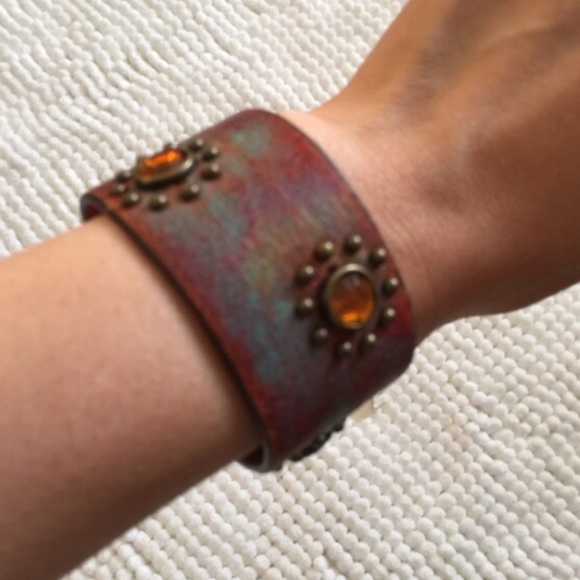 💠💠The HAVANA leather bracelet with stones - Picture 2 of 3