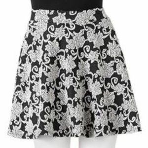 Black & White Floral Skirt