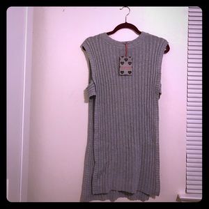 Boohoo long rib sleeveless sweater.