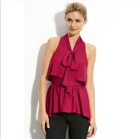 BCBG Celine Tie Neck Blouse