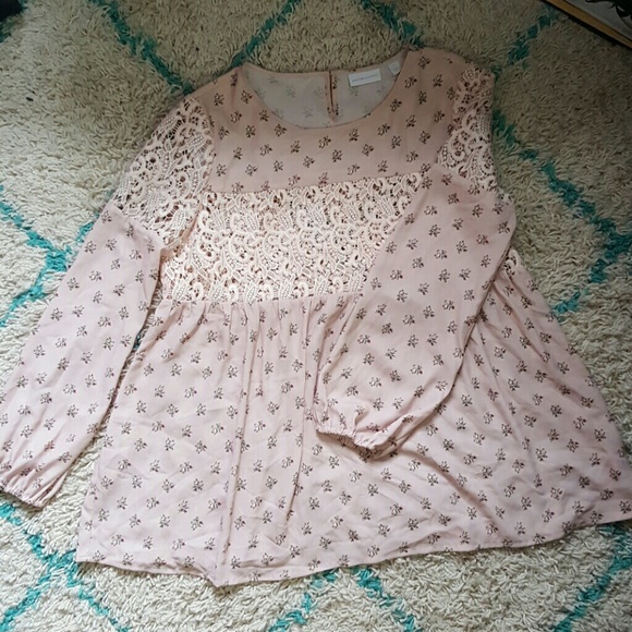 New York & Company Peekaboo Lace Blouse