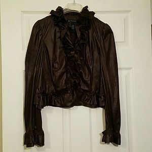 Brown Ruffled Jacket