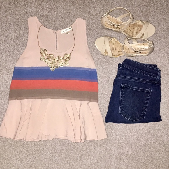 Striped Fit and Flare Tank