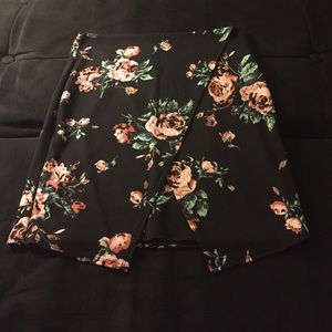Black & Pink Floral Skirt
