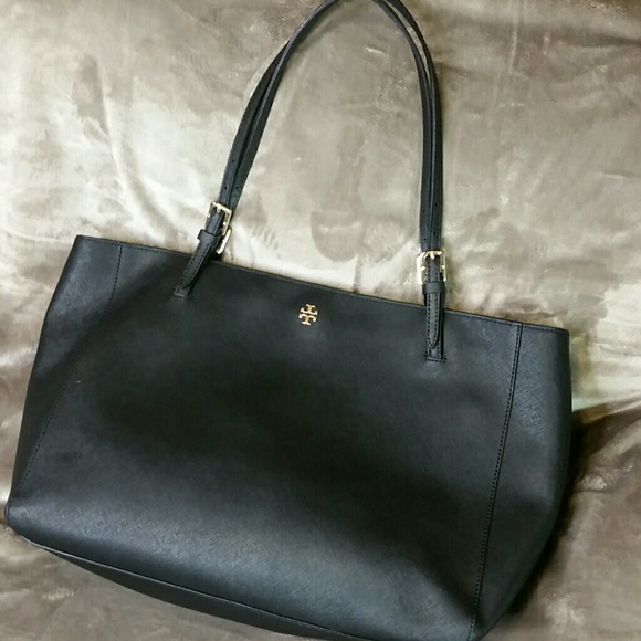 Tory Burch Handbags - Tory Burch Black York Buckle Tote Saffiano Leather