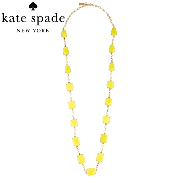 kate spade Jewelry - Kate Spade Crystal Station Yellow & Gold Necklace