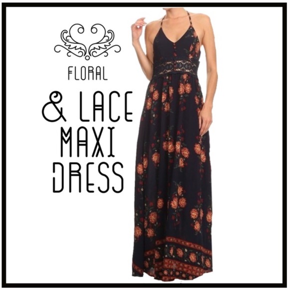 T-Back Floral Maxi Dress - Picture 4 of 4